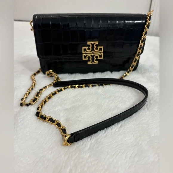 Tory Burch Britten Croc Leather Crossbag - Picture 1 of 14